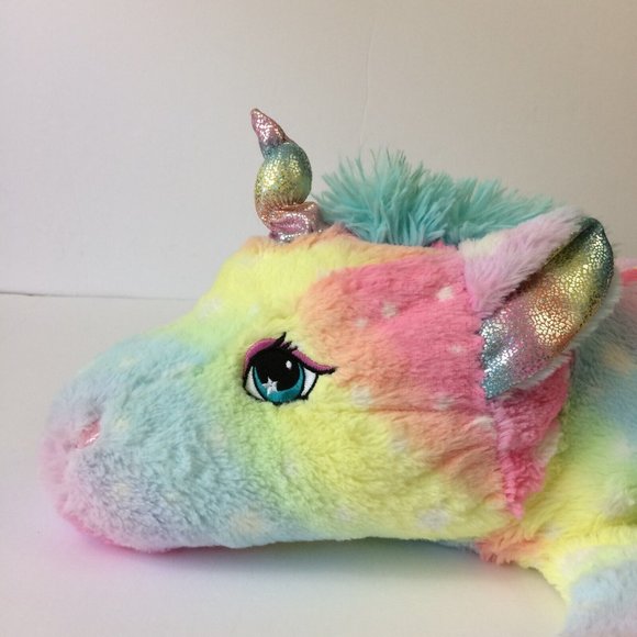 Unicorn Tie Dye Colorful Sparkle Horn Rainbow Large 28" Plush Stuffed Animal - Picture 5 of 11